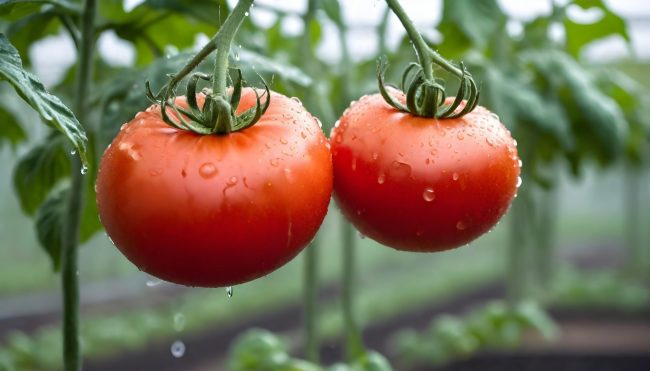 greenhouse-large-tomatoes-with-water-drops