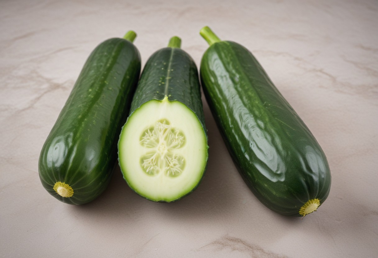 pikaso_texttoimage_a-persian-cucumber-and-a-normal-cucumber-side-to-s