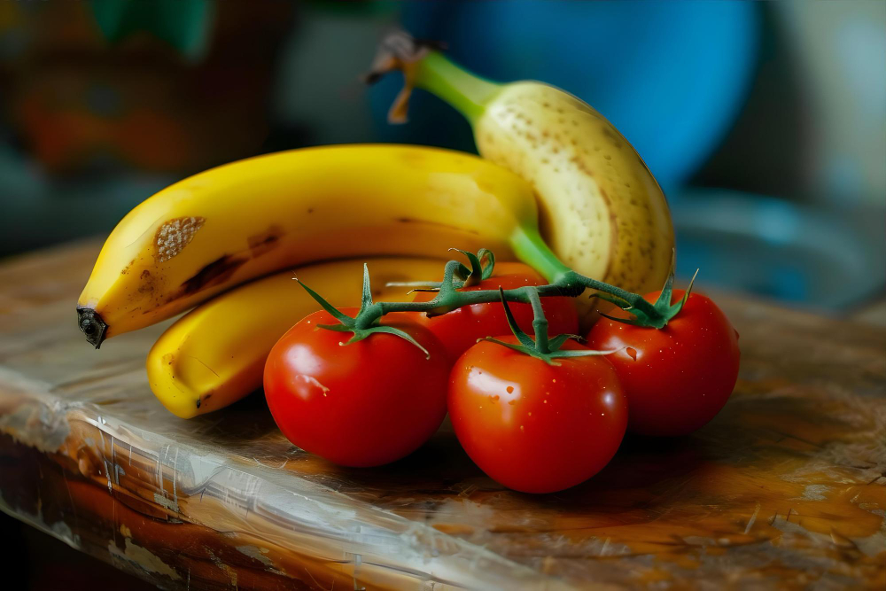 Tomato potato and banana