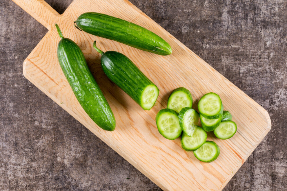 resh Persian cucumbers ready for plant-based meals