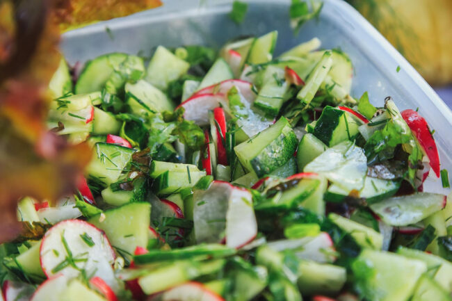 Persian cucumbers for foodservice and catering uses