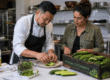 Fresh menu branding built around crisp Persian cucumbers in a restaurant setting
