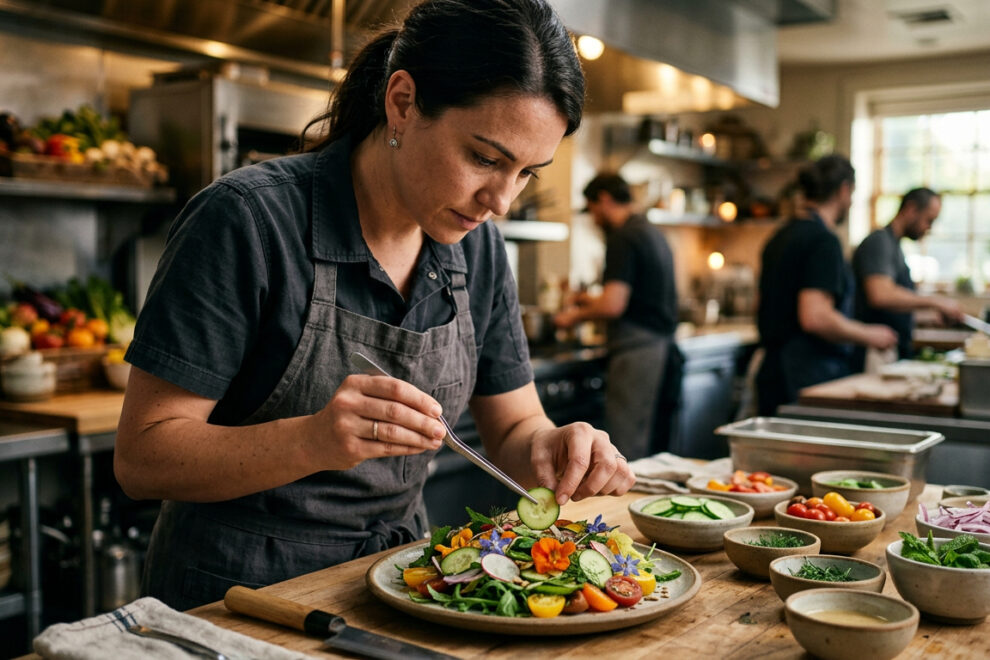 Persian cucumbers featured in a fresh farm-to-table restaurant dish