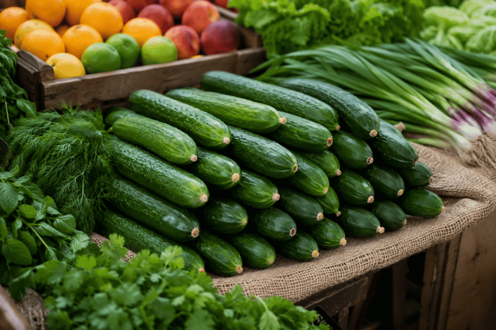 Seasonal Persian cucumber pairings with herbs, fruits, and vegetables